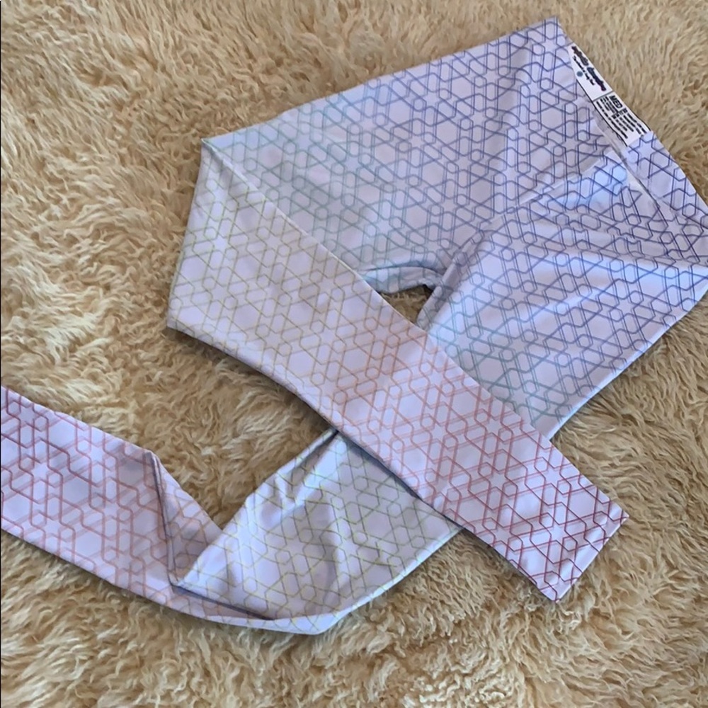 White Rainbow Yoga Pants Leggings